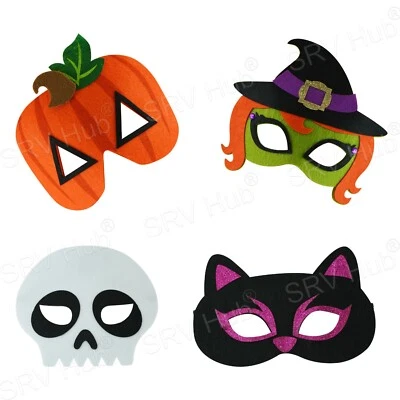 Halloween Character Felt Masks Pumpkin Cat Witch Hat, Fancy Dress Party Supplies - Image 1 of 4