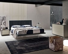 LETTO MATRIMONIALE IMBOTTITO MODERNO AF-SOFIA ECOPELLE PL100% CAMERA MODERNA