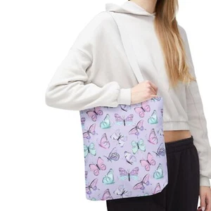 Purple Butterflies Tote Bag - 3 Sizes 13"X13" 16"X16" or 18"X18" FREE Shipping! - Picture 1 of 12