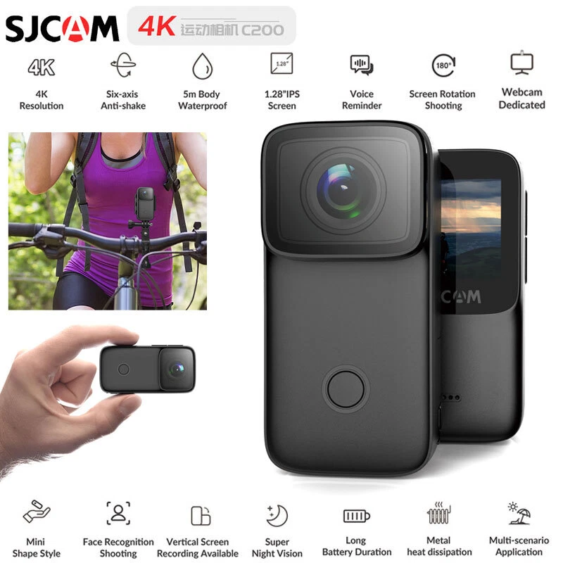 WIFI MINI 4K HD 1080P SJCAM C200 Sports Action Camera Waterproof Face Detection - Image 1 of 4