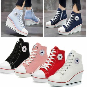 Canvas High Heel Sneakers In Women's 
