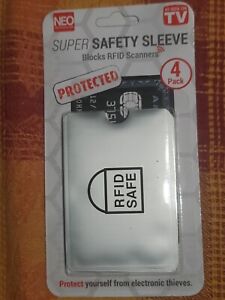 Super Sicherheitshüllen 4er-Pack-Blöcke RFID-Scanner/schützt Ihre Kreditkarten Neu!