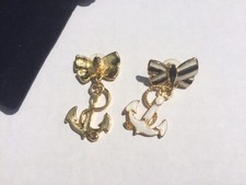 Anchor Earings Retro Carolee Authentic 80's Free Worldwide Shipping!