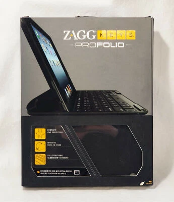 NEW ZaggKeys ProFolio BLACK Case Keyboard for Apple iPad 2 / 3 / 4 Gen zagg - Image 1 of 4