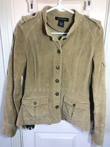 Calvin Klein Jeans Womens Med Tan Military Style Long Sleeve Full Button Jacket - Picture 1 of 5