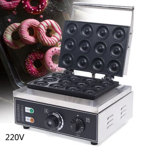12pcs Commercial Donut Machine Doughnut Baker Mini Donut Maker Machine Non-stick - Picture 1 of 11