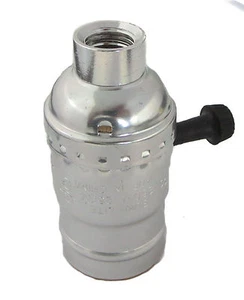 FÓCALO DE LÁMPARA NIQUELADO APAGADO/ENCENDIDO CON ORIFICIO GRANDE 1/4 IPS TR-28X NÍQUEL - Imagen 1 de 2