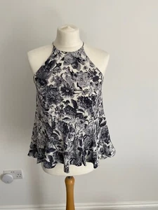 Zimmermann Designer Ruffle Fit&flare Top Size Au 0 Uk 6/8 Excellent C. Pure Silk - Picture 1 of 9