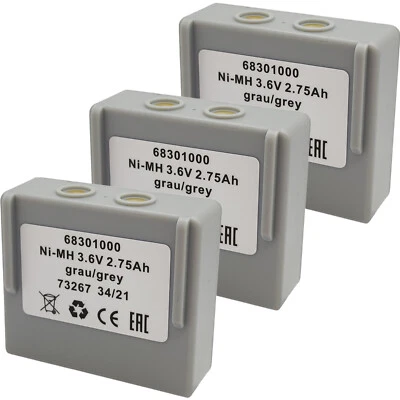 3x 2750mAh 68301000 Control Remoto Ni-MH Batería Para Hetronic 68300900 3.6V EE. UU. Foto 1 de 4