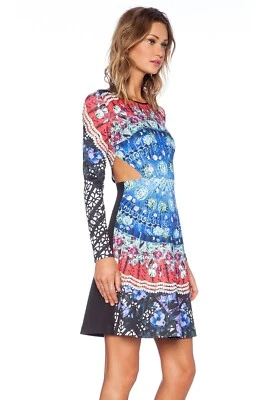 Vestido Clover Canyon Buceo Abanico Español Floral Corte Lateral Una Línea Manga Larga S/M Foto 1 de 4