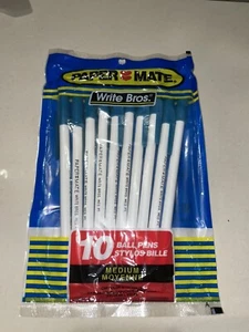 Vintage  1992 PaperMate Write Bros Capped Ball Pen Medium Pack of 10 Blue Ink - Picture 1 of 2