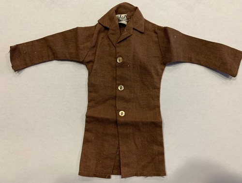 UNDERCOVER Cappotto marrone vintage 12" 1964 GI Joe agente sotto copertura Hasbro Hong Kong #7375 3 bottoni