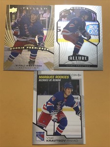 Vitali Kravtsov New York Rangers Rookie 3 Card Lot Trilogy Rookie Premieres