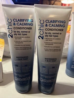 Acondicionador clarificante y calmante Giovanni 2Chic (2 PK) 8,5 OZ Wintergreen Blue Ta Foto 1 de 3
