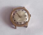 Vintage Timex Merlin Mens Mechanical Wind Up Date Watch Works And Runs Gold 36Mm