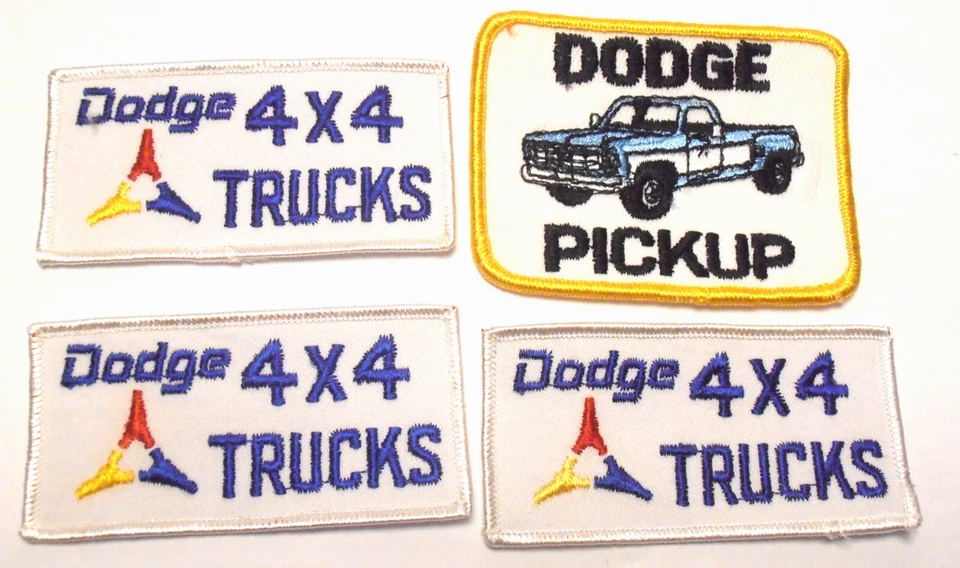 VINTAGE *Dodge Pickup Truck & Dodge 4X4 Trucks* 4 Jacket Cloth Patch LOT - Image 1 of 1