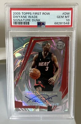 PSA 10 GEM AUTOGRAPH SERIAL /190 2005 Topps First Row Dwyane Wade Signature Dunk - Image 1 of 4