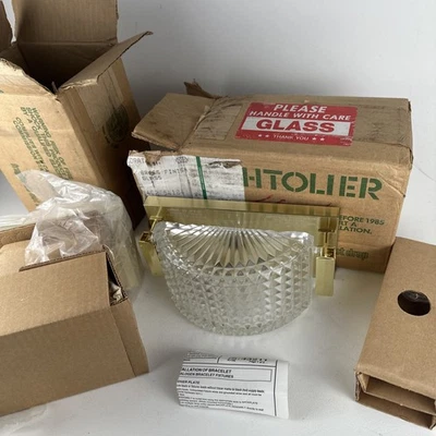 Juego de 2 apliques de pared Lightolier de colección accesorios latón vidrio 43214PB Foto 1 de 4