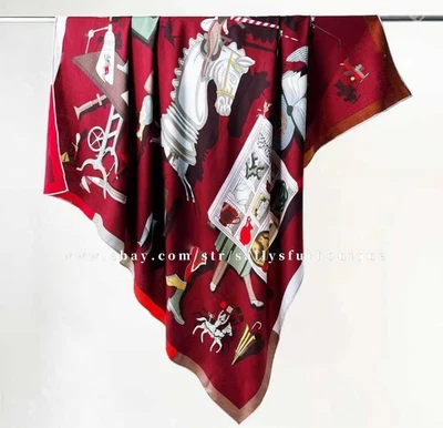 2025 Sallys 70% Cashmere 30% Silk Wrap Scarf Art Museum Print 2 Face Shawl 53" - Image 1 of 4