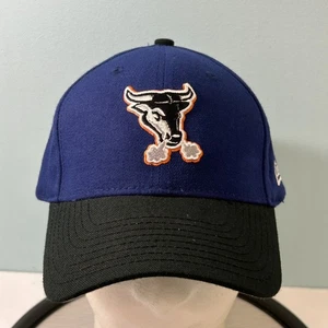 Durham Bulls Mütze New Era passt verstellbar Baseball Cap blau Bull Face Logo OSFM - Bild 1 von 9