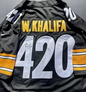 Wiz Khalifa Signed Autographed Pittsburgh Steelers Jersey 420 Psa/Dna Coa Rapper - Picture 1 of 4
