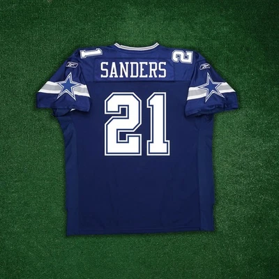Camiseta Deion Sanders Reebok Dallas Cowboys NFL Auténtica Sobre el Campo EQT Casa Azul Foto 1 de 4