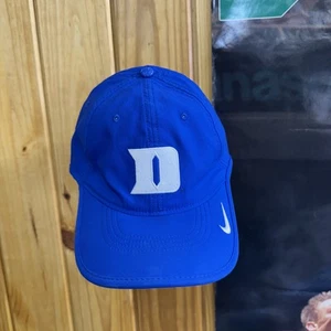 Duke Blue Devils Hat Cap Strap Back Blue White NCAA Basketball Nike Dri-FIT Mens - Picture 1 of 6