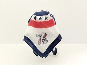 Vintage Ladies Scarf Red White and Blue Stars Patriotic Bicentennial 1976 NWOT - Picture 1 of 5