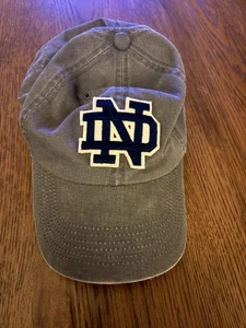 Notre Dame Hat Cap Strapback Gray Irish Embroidered Logo Top Of The World Men - Picture 1 of 9