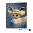 Pokémon Center x Van Gogh Museum: Eevee Self Portrait Straw Hat Canvas Wall Art