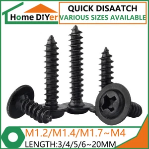 Self Tapping Screws Carbon Steel Tappers Round Head Phillips Screws With Gaskets - Picture 1 of 9