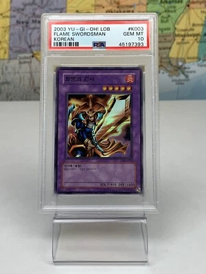 SHIPS SAME DAY 2003 PSA 10 YuGiOh Legend Of The Blue Eyes Flame Swordsman Korean - Image 1 of 3