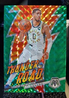 2022-23 Panini Mosaic #3 Tyrese Haliburton Green Prizm Thunder Road Card  - Image 1 of 2