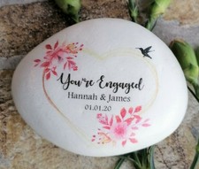 You're engaged, engagement, love, wedding, pebble, rock, bespoke, flowers 