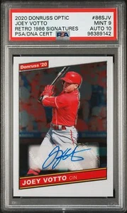 2020 Panini Donruss Optic Retro 1986 Firme #86SJV Joey Votto PSA 9 AUTO 10 - Foto 1 di 2