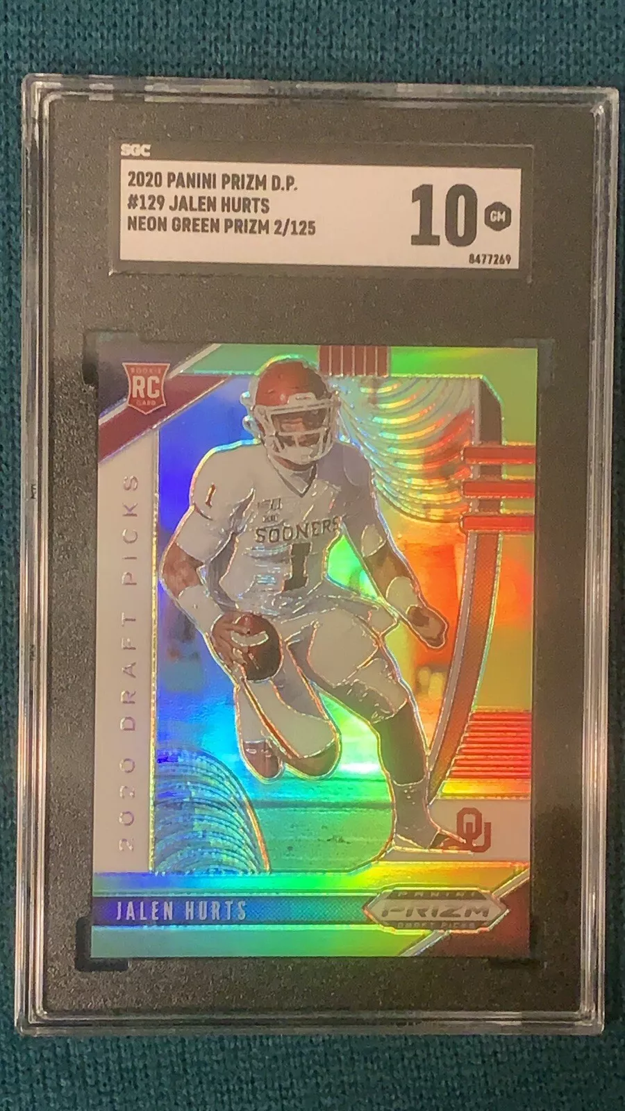 2020 Jalen Hurts Rookie Draft Picks #129 NEON Green PRIZM SP 2/125 🔥🔥🔥🔥🔥🔥