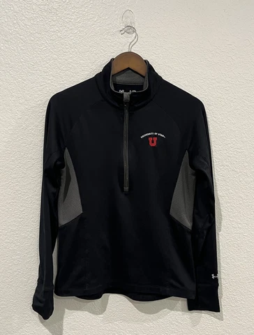 University Of Utah Under Armour Jacket Adult Large Black 1/2 Zip Women’s Cover
