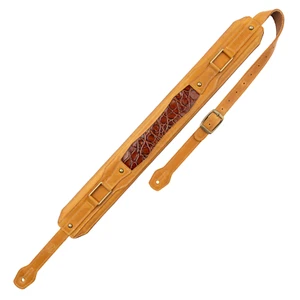 Levy's Apex Series Genuine Leather 3" Guitar Strap with Padding, Tan - Picture 1 of 11
