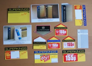 Menge Vintage 1980er SUPERKINGS Zigarettenladen Werbung Tabak Rauchen - Bild 1 von 2
