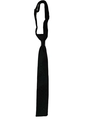 Boys Green and Black Patterened Pre-tied Adjustable Long Tie. Windsor Style - Image 1 of 3