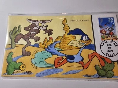 USPS FDC SC #  3391A  COLLINS HAND PAINTED ROAD RUNNER Stamp - Image 1 of 4