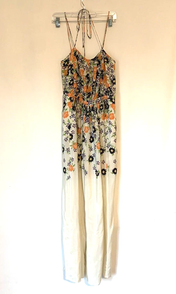 Комбинезон Elevenses 0 XS Шелковый Цветочный Тупса Плиссированный ANTHROPOLOGIE Boho - Изображение 1 из 4