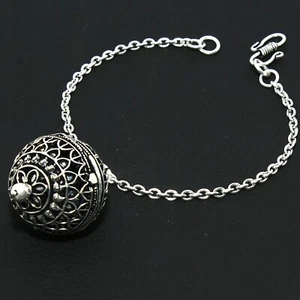 Nuevo brazalete de plata sólida 925 hecho a mano de diseño para joyería para hombre y mujer talla 8 - Imagen 1 de 7