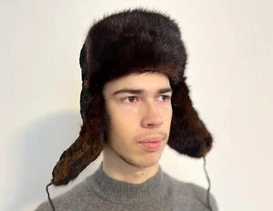Sombrero Trampero Ushanka Piel Visón y Karakul Talla 51/52 De Colección Czapka Astracán URSS - Imagen 1 de 9
