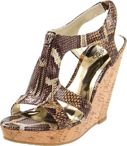 Carlos Santana PURSUIT Brown Snake Wedge Sandal, 9.5M  - MSRP $99 - Picture 1 of 7