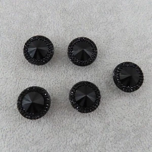 BLACK Faux Rhinestone Shoe Charms for Clogs Shoes Set 5 Hard Goth Punk Luxury - Picture 1 of 9