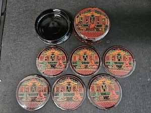 antique thailand Boxed Coaster Set - Picture 1 of 6