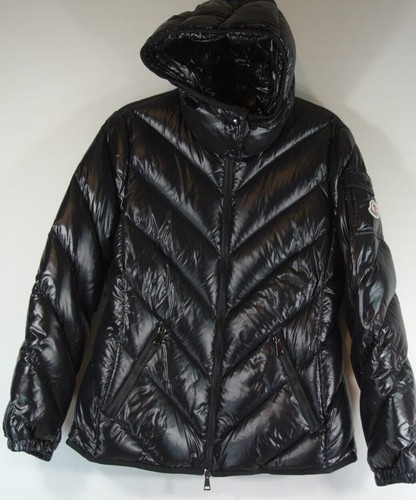 NUOVO Moncler Brouel Chevron Puffer Jacket in nero TG 3 #DC145