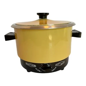 Vintage Empire Easy Meal yellow crock pot - Retro MCM Aluminum- WORKS - Picture 1 of 8