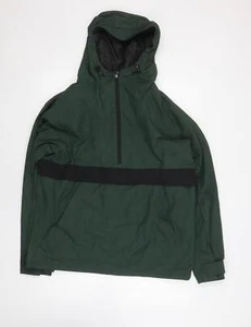 H&M Men's Green Anorak Jacket L Hooded Elastic Waist - Picture 1 of 12